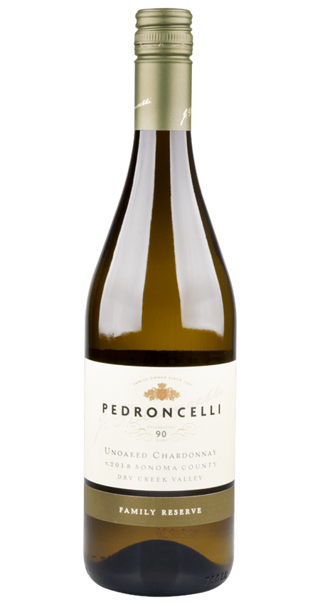 Pedroncelli Family Reserve Unoaked Dry Creek Valley 2018 Chardonnay