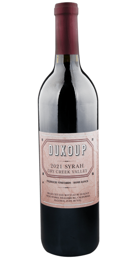 Duxoup Wine Works Syrah Dry Creek Valley Teldeschi Vineyard Home Ranch 2021