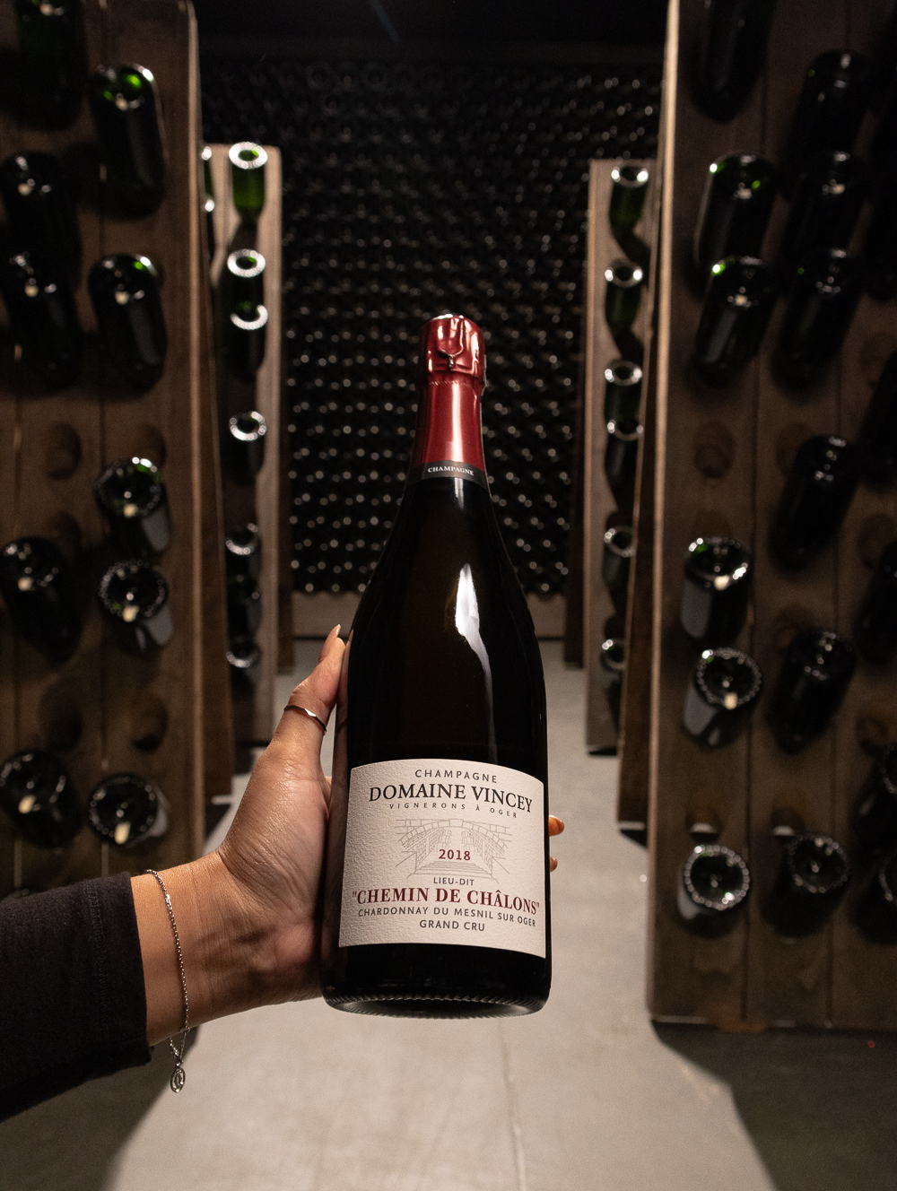 Champagne Domaine Vincey Chardonnay du Mesnil-Sur-Oger Chemin de Chalons Brut Nature Grand Cru 2018