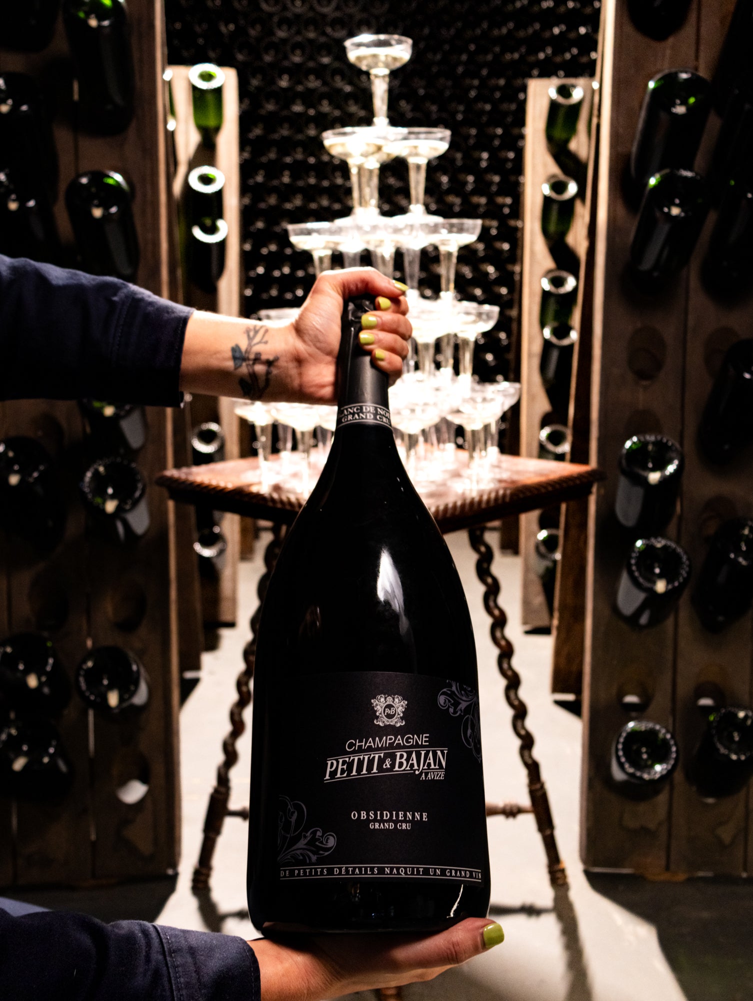 Champagne Petit & Bajan Blanc de Noirs Obsidienne Brut Grand Cru NV (3 Liter)