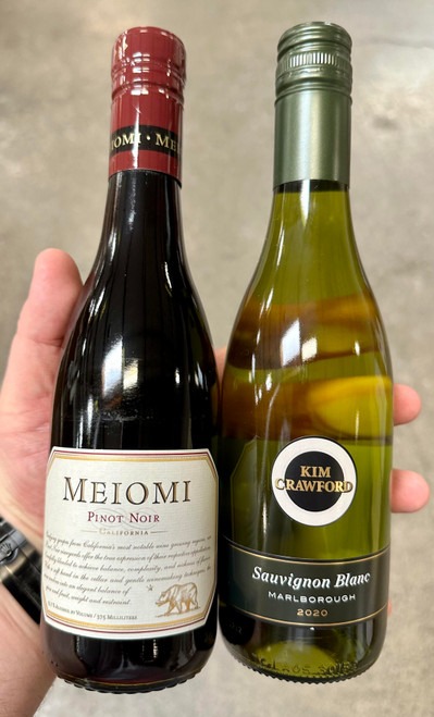 2 pk - 375ML Half Bottles of Meiomi Pinot Noir & Kim Crawford Sauvignon Blanc Duo (1 each)