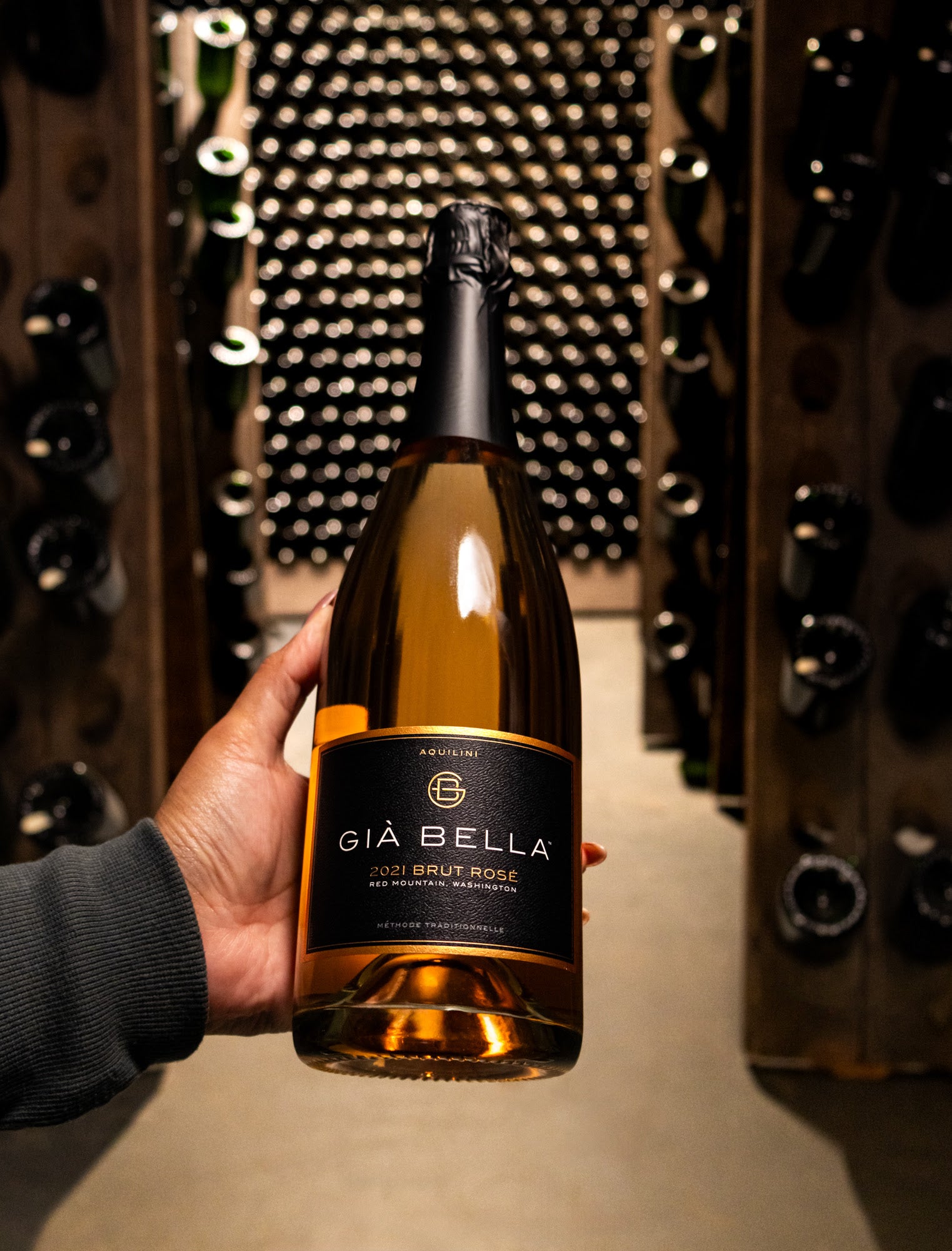 Aquilini Cabernet Sauvignon Sparkling Rosé Gia Bella Brut Red Mountain 2021