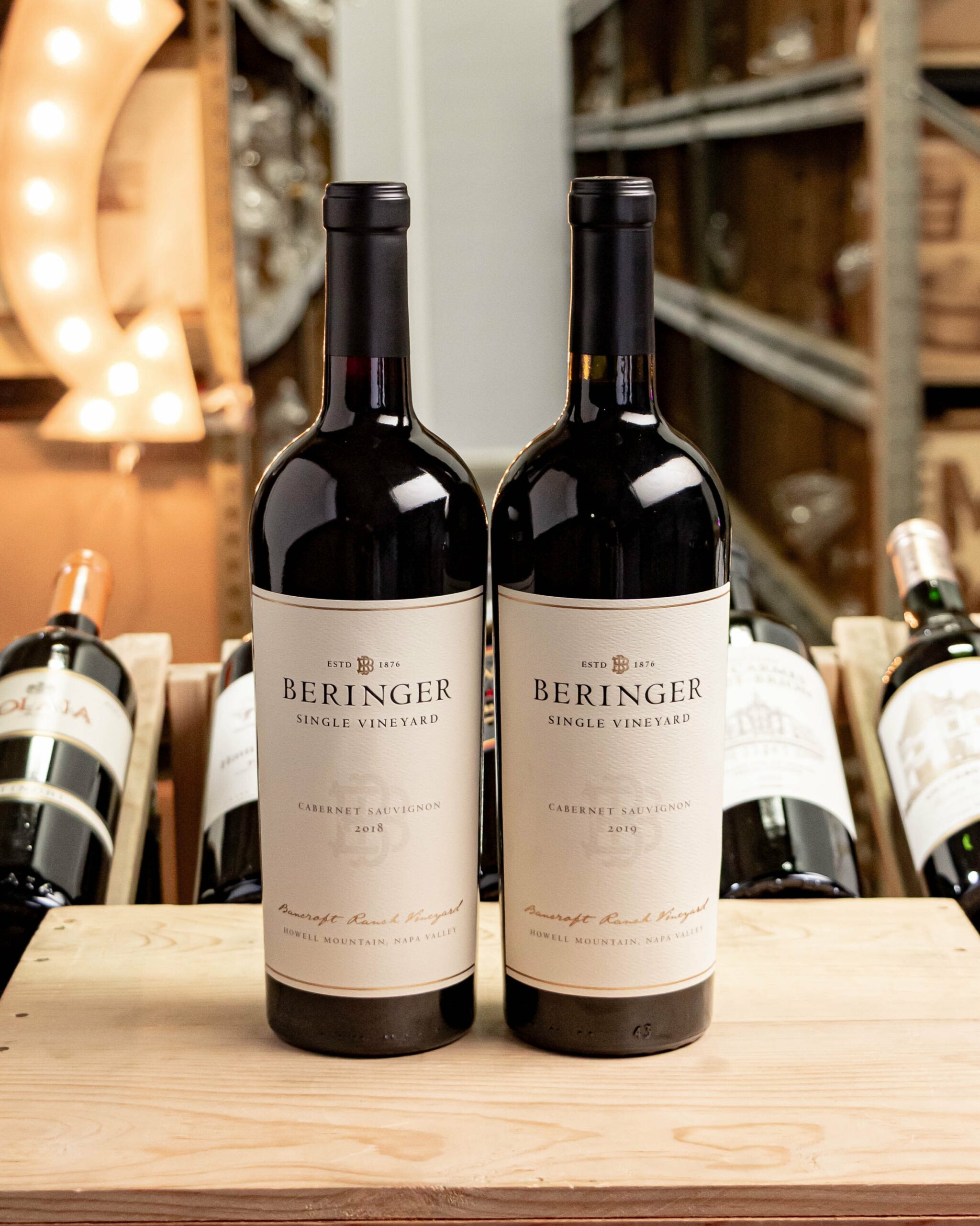 Beringer Vineyards Cabernet Sauvignon Bancroft Ranch Vineyard Howell Mountain Napa Valley 2018-2019 (2-Pack)