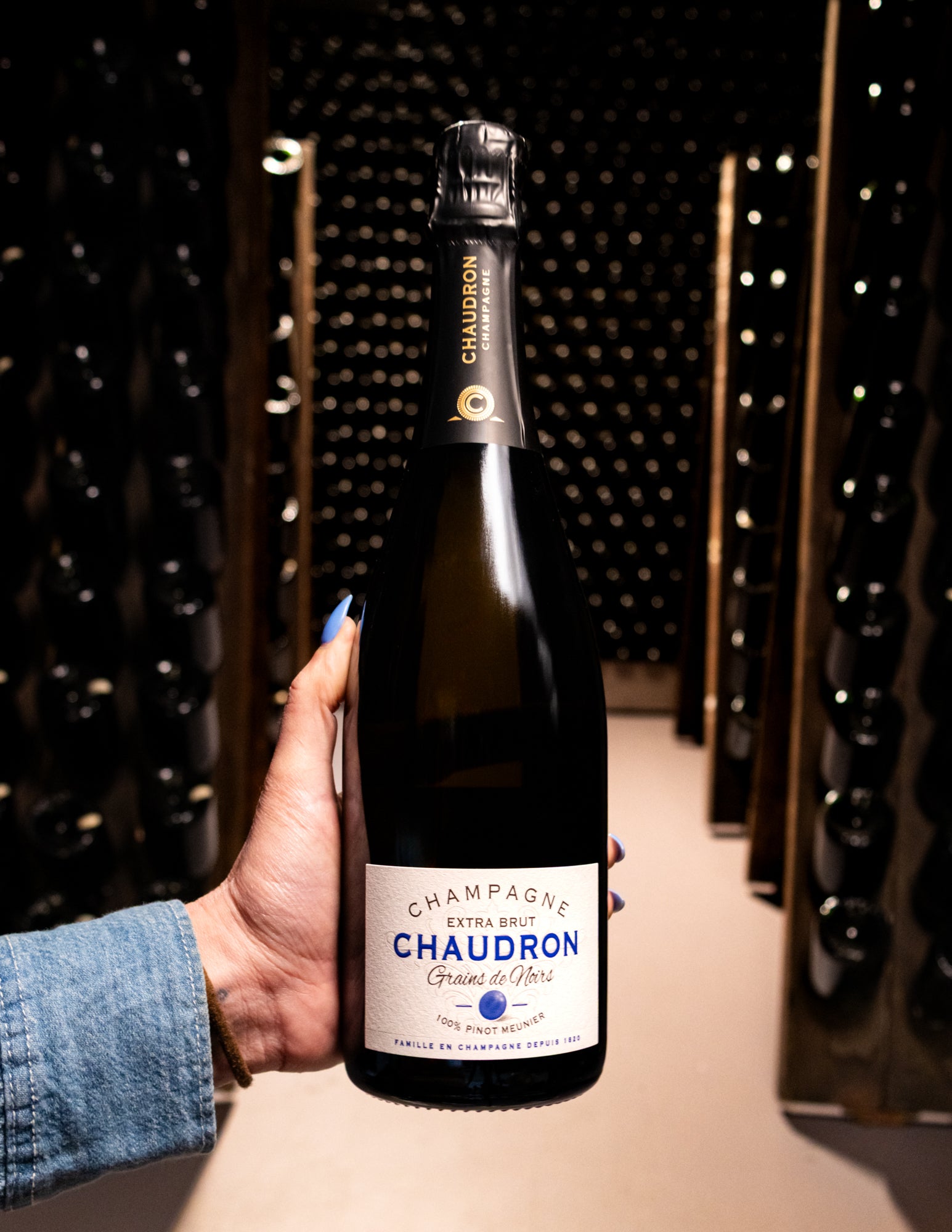 Champagne Chaudron Pinot Meunier Grains de Noirs Extra Brut NV