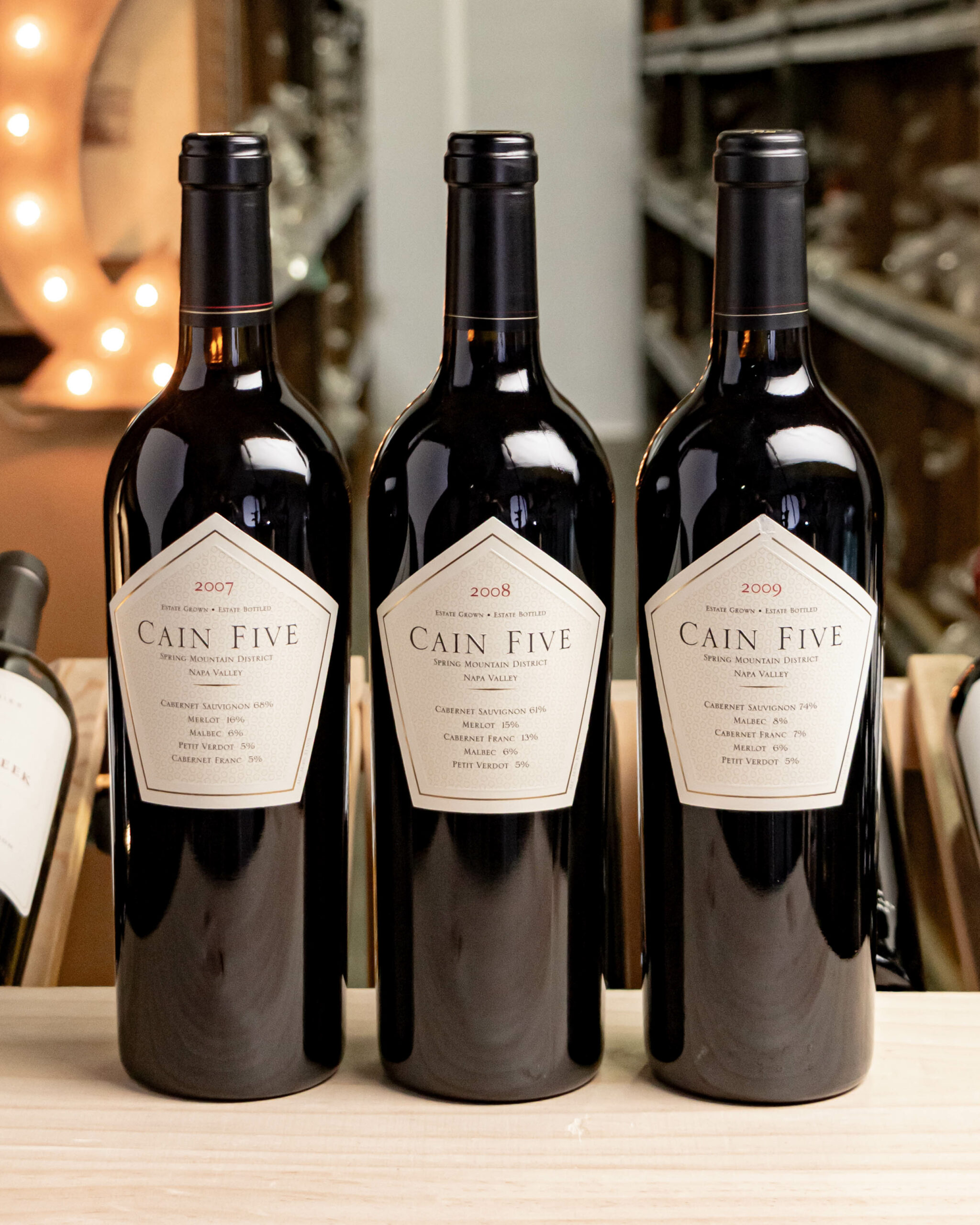 Cain Vineyard & Winery Red Blend Cain Five Spring Mountain District Napa Valley 3-Pack Vertical (07,08,09)